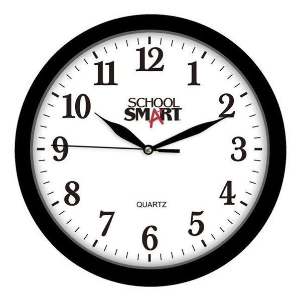 School Smart School Smart 1563726 Silent Movement Wall Clock; 13 in. White Dial & Black Frame 1563726